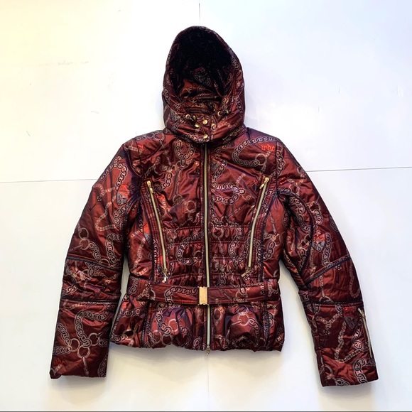 MDC Doris PFister Maroon Hooded Belt Ski Jacket 14